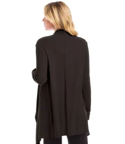 Ribbed Drape Front Cardigan