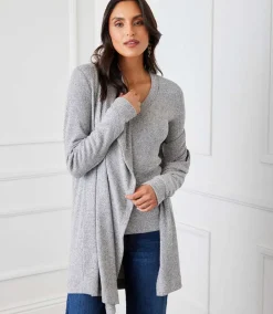 Ribbed Drape Front Cardigan