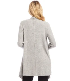 Ribbed Drape Front Cardigan