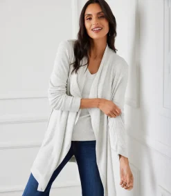 Ribbed Drape Front Cardigan