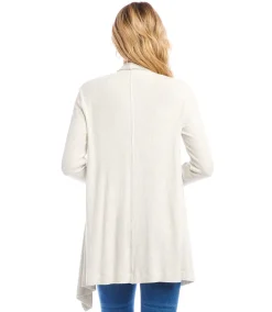 Ribbed Drape Front Cardigan