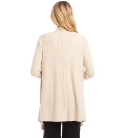 Ribbed Drape Front Cardigan