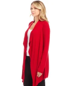 Ribbed Drape Front Cardigan