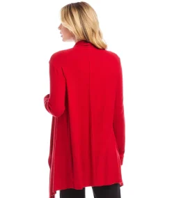 Ribbed Drape Front Cardigan