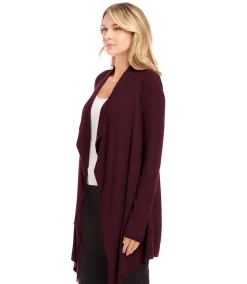 Ribbed Drape Front Cardigan