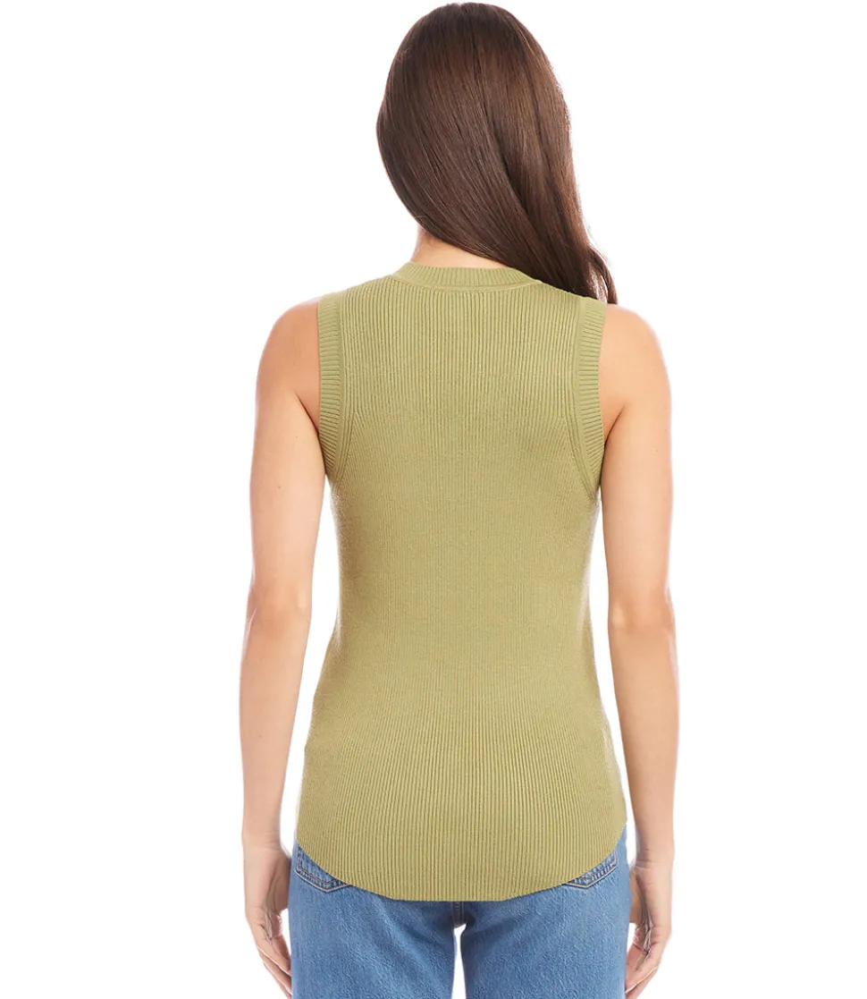 Ribbed Sleeveless Sweater Tank