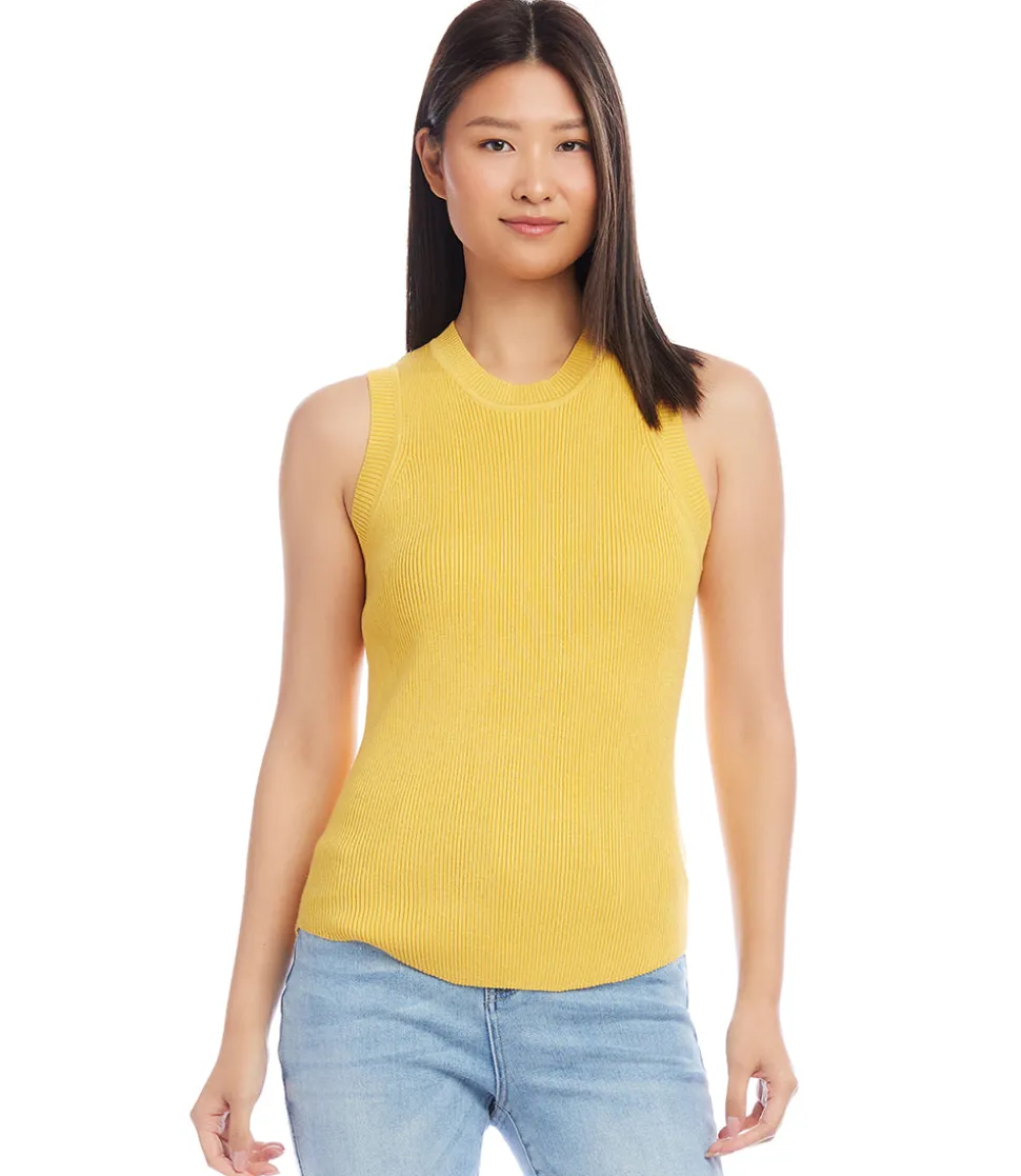 Ribbed Sleeveless Sweater Tank