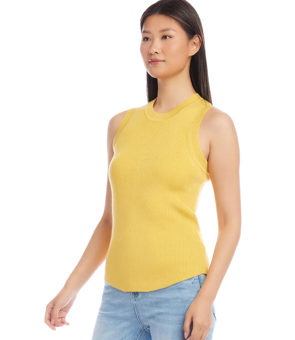 Ribbed Sleeveless Sweater Tank