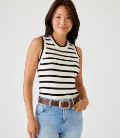 Ribbed Sleeveless Sweater Tank