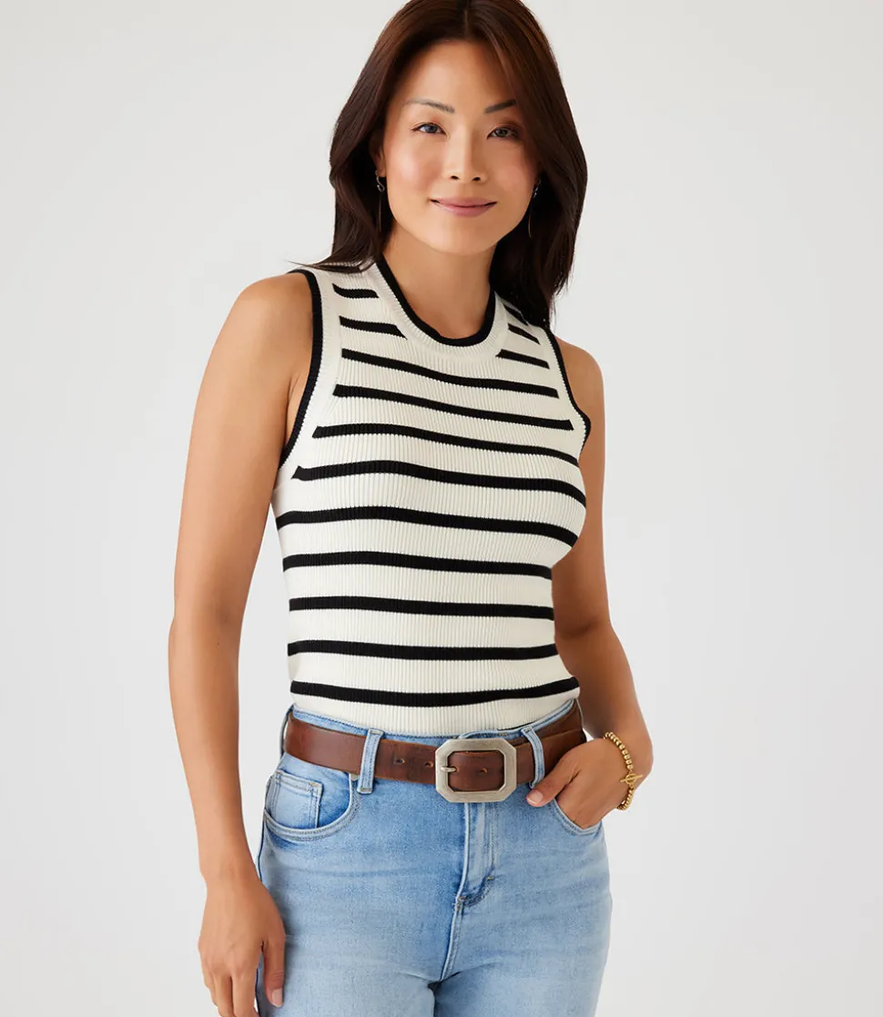 Ribbed Sleeveless Sweater Tank