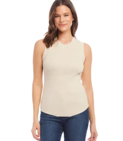 Ribbed Sleeveless Sweater Tank