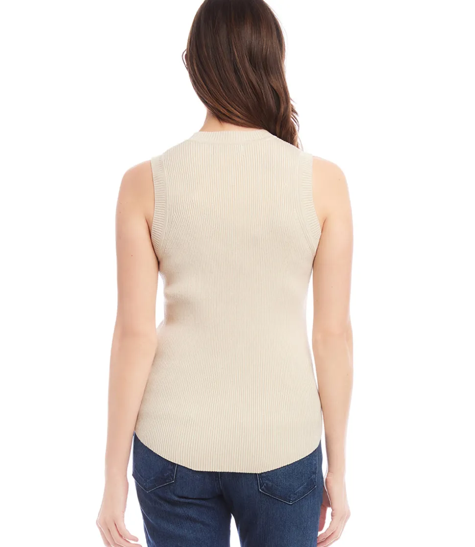 Ribbed Sleeveless Sweater Tank