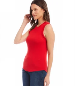 Ribbed Sleeveless Sweater Tank