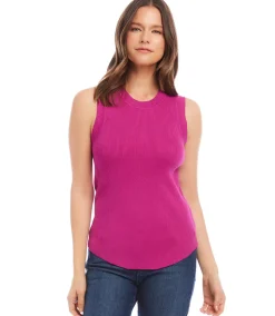 Ribbed Sleeveless Sweater Tank