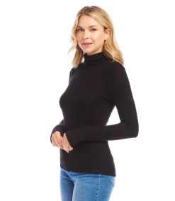 Ribbed Turtleneck Top