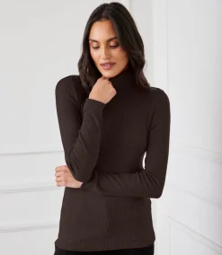 Ribbed Turtleneck Top
