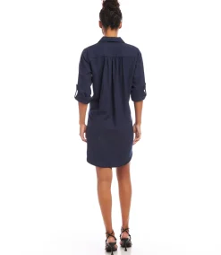 Roll Tab Sleeve Shirtdress