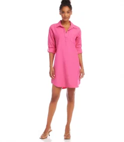 Roll Tab Sleeve Shirtdress
