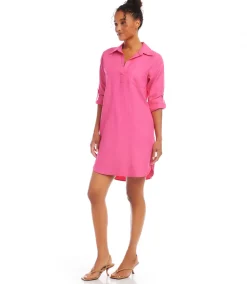Roll Tab Sleeve Shirtdress