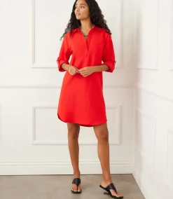 Roll Tab Sleeve Shirtdress