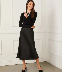 Satin Bias Cut Midi Skirt