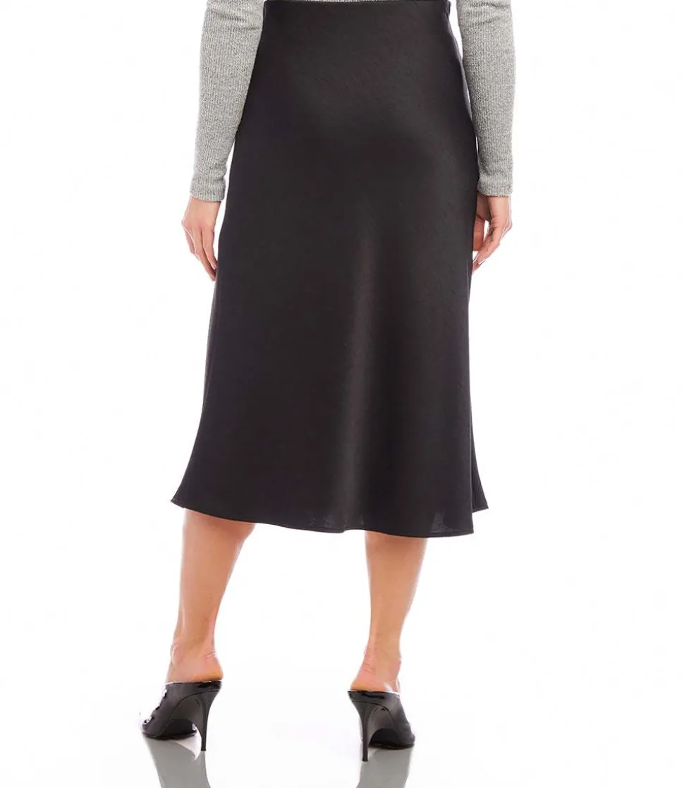 Satin Bias Cut Midi Skirt