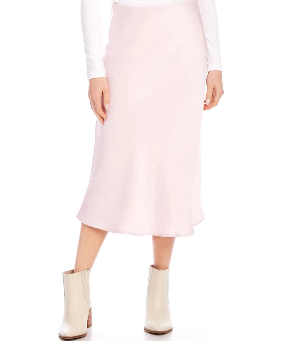 Satin Bias Cut Midi Skirt