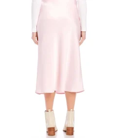 Satin Bias Cut Midi Skirt