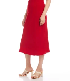 Satin Bias Cut Midi Skirt