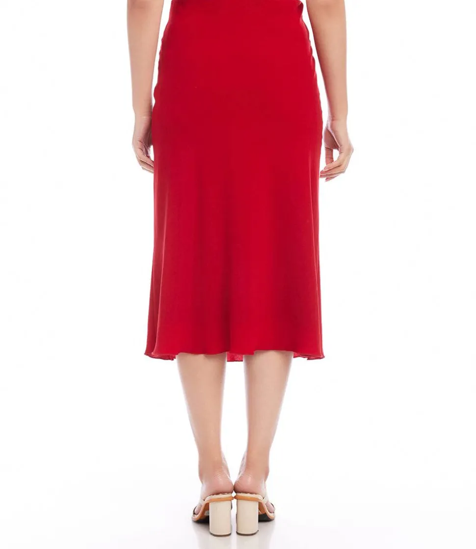 Satin Bias Cut Midi Skirt
