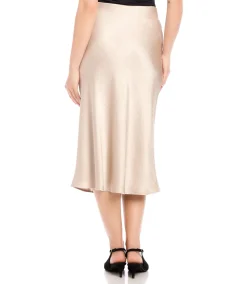 Satin Bias Cut Midi Skirt