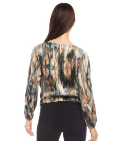 Satin Boatneck Drape Top