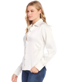 Satin Side Pleat Shirt