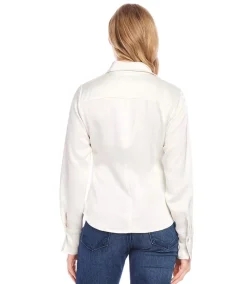 Satin Side Pleat Shirt