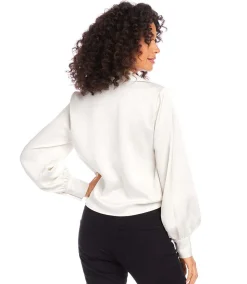 Satin Tie Front Top