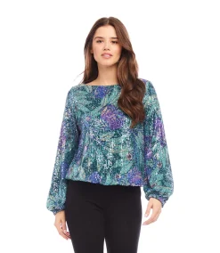 Sequin Boatneck Top