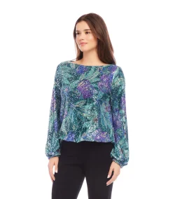 Sequin Boatneck Top