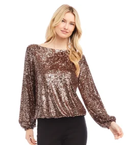 Sequin Boatneck Top