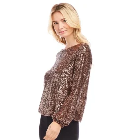 Sequin Boatneck Top