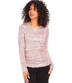 Sequin Side Shirred Top