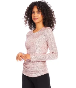 Sequin Side Shirred Top
