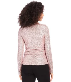 Sequin Side Shirred Top