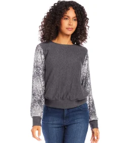 Sequin Sleeve Top