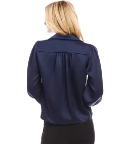 Shirred Satin Blouse
