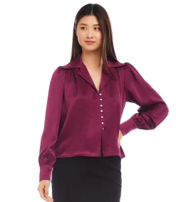 Shirred Satin Blouse