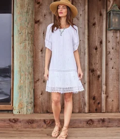 Short Sleeve Embroidered Dress