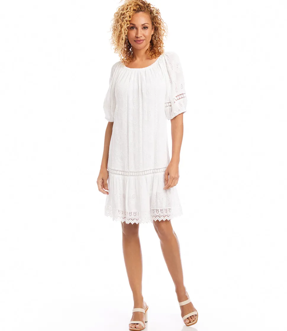 Short Sleeve Embroidered Dress