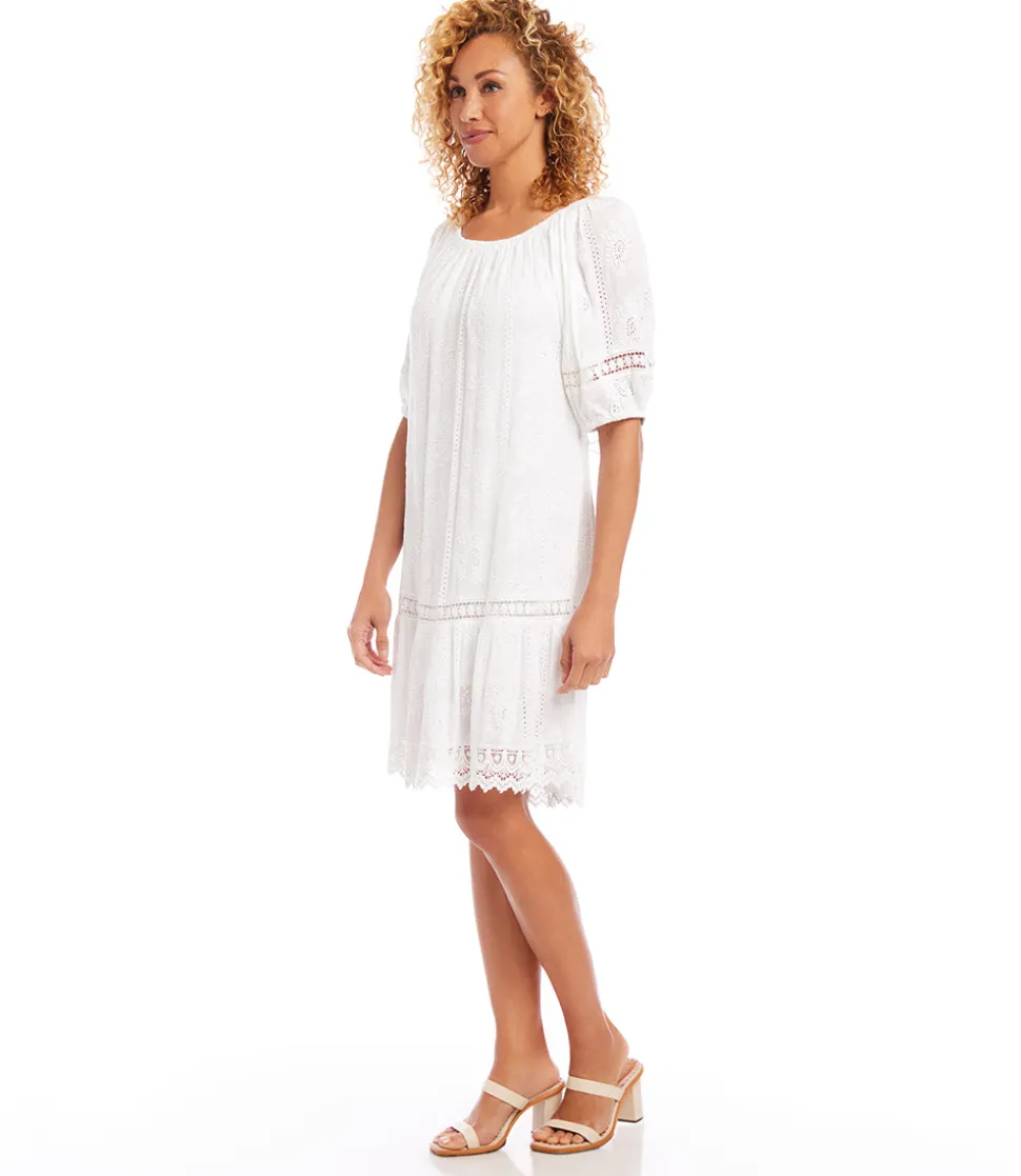Short Sleeve Embroidered Dress