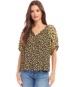 Short Sleeve Peasant Top