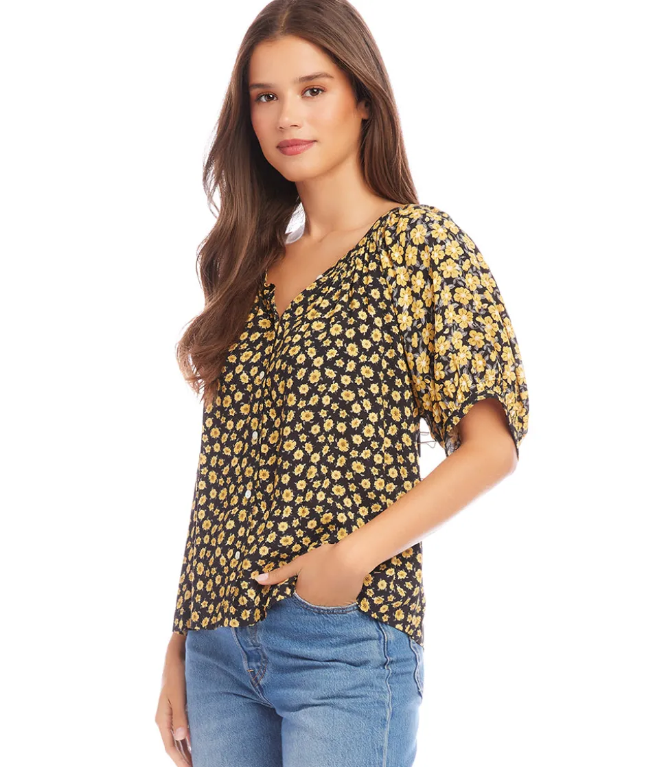 Short Sleeve Peasant Top